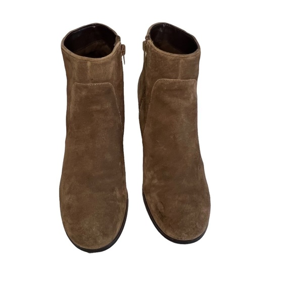 J. Jill Brown Suede Ankle Booties Block Tacked Heel Size 10 - Picture 2 of 11